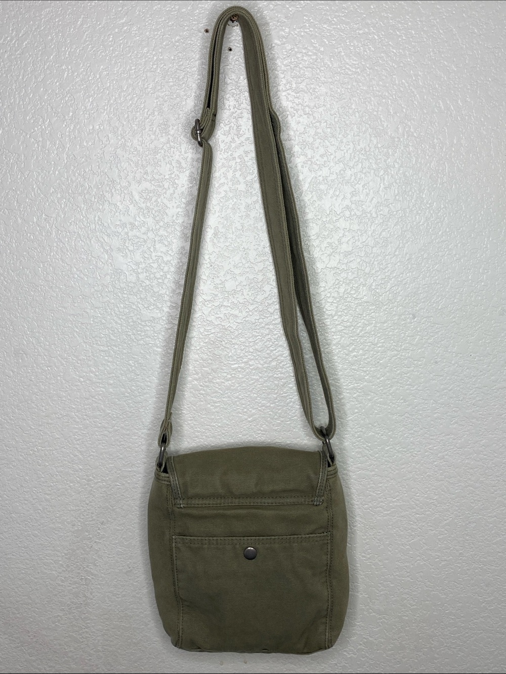 Diesel Olive Green Thick Canvas Crossbody Bag Y2K - Picture 9 of 14